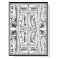 100cmx150cm Abstract Mountain Black Frame Canvas Wall Art 