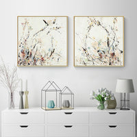 60cmx60cm Afternoon Walk 2 Sets Gold Frame Canvas Wall Art