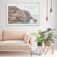 80cmx120cm Italy Cinque Terre Wood Frame Canvas Wall Art