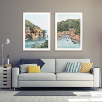 70cmx100cm Italy Coast 2 Sets Wood Frame Canvas Wall Art