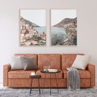 90cmx135cm Italy Positano 2 Sets Wood Frame Canvas Wall Art