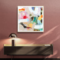 90cmx90cm Changed My Mind IV by Aleah Koury Gold Frame Canvas Wall Art