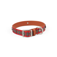 Highland Red Tartan Dog Collar Medium