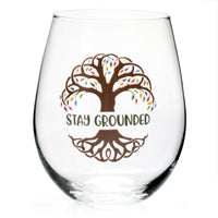 Tree Of Life Stay Grounded Stemless Glass