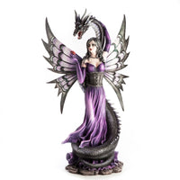 Purple Fairy with Black Serpent Figurine