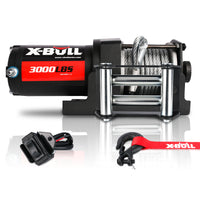 X-BULL 3000LBS Electric Winch Steel Wire Cable 12V Boat ATV UTV Winch Trailer 4 Units