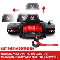 X-BULL 12V Electric Winch 14500LBS synthetic rope with Recovery Tracks Gen2.0 Black