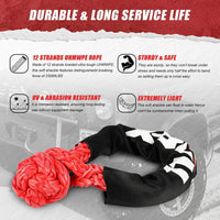 X-BULL 4WD Recovery Kit Kinetic Recovery Rope With 14500LBS Electric Winch 12V Winch 4WD 4X4 Offroad