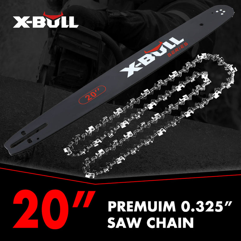 X-BULL 20'' Chainsaw Bar and Chain 0 .325 Pitch Gauge 76 Link Universal Kings Warehouse Australia