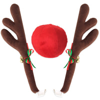 Reindeer Car Antlers and Nose Decoration Set Xmas Jingle Bells 20 sets