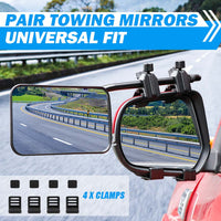 X-BULL Towing Mirrors Universal Multi Fit Clamp On 4X4 Caravan Trailer A Pair