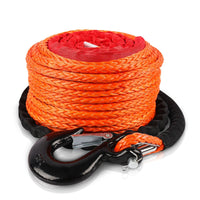ZESUPER Winch Rope 9.5MM X 30M Dyneema SK75 Hook Synthetic Car Tow Recovery Cable Hook