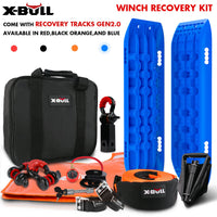 X-BULL Winch Recovery Kit Snatch Strap Off Road 4WD with Mini Recovery Tracks Boards