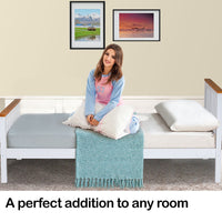 Slumber Single Wooden Bed Frame Base White Timber Kids Adults Modern Bedroom Furniture