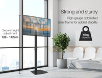FORTIA TV Stand Mount 32-70 Inch Tall Modern Universal Floor Swivel Rack Black