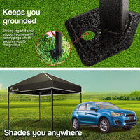 Red Track 3x3m Folding Gazebo Shade Outdoor Pop-Up Black Foldable Marquee