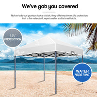Red Track 3x3m Folding Gazebo Shade Outdoor Pop-Up Light Grey Foldable Marquee