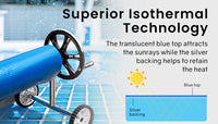 AURELAQUA Pool Cover 500 Micron 10x5m Solar Blanket Swimming Thermal Blue Silver