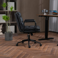 Faux Leather Office Chair -Black