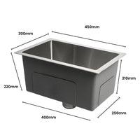 AMIRRA Kitchen Stainless Steel Sink 450mm x 300mm (Silver) AMR-KS-104-LH