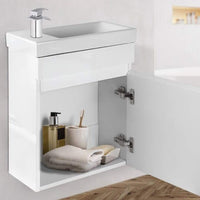 AMIRRA Slim Bathroom Vanity Cabinet with Basin Bowl (White) AMR-BVC-100-YDMY