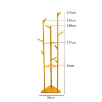 Ekkio Modern Style Sturdy Construction Bamboo Clothing Rack With 9 Hooks Multi Layer Shelf (Natural)