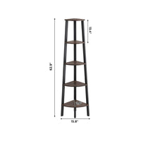 EKKIO 5 Tier Corner Ladder Shelf (Dark Brown) EK-CLS-100-LR