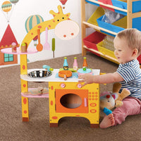 EKKIO Wooden Kitchen Playset for Kids (Giraffe Shape Kitchen Set) EK-KP-102-MS