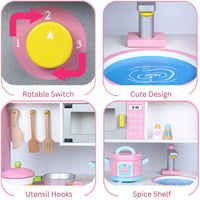 EKKIO Wooden Kitchen Playset for Kids (Japanese Style Kitchen Set, Violet) EK-KP-104-MS