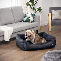 FEANDREA 110cm Dog Sofa Bed with Removable Washable Cover Dark Grey