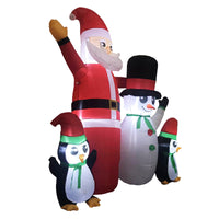 Festiss 1.8m Santa Snowman and Penguin Greeting Christmas Inflatable with LED FS-INF-14