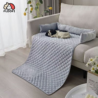 FLOOFI Pet Sofa Cover with Bolster L Size (Light Grey) FI-PSC-115-SMT