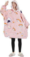 GOMINIMO Hoodie Blanket Adult (Pink Sushi	ÿGO-HB-135-AYS