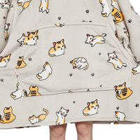 GOMINIMO Hoodie Blanket (Kids Cat Grey) GO-HB-145-AYS