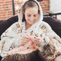 GOMINIMO Hoodie Blanket (Kids Cat Grey) GO-HB-145-AYS