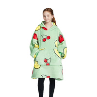 GOMINIMO Hoodie Blanket Kids Fruits Green GO-HB-123-AYS