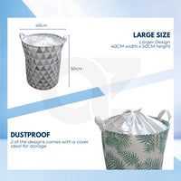 GOMINIMO Laundry Basket Round Foldable White Black Marble GO-LB-105-YX