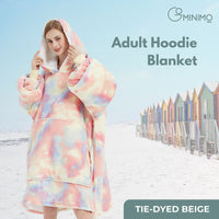 GOMINIMO Hoodie Blanket Adult Tie-Dyed Beige GO-HB-125-AYS