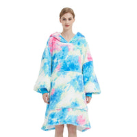 GOMINIMO Hoodie Blanket Adult Tie-Dyed Cyan GO-HB-126-AYS