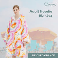 GOMINIMO Hoodie Blanket Adult Tie-Dyed Orange GO-HB-124-AYS
