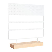 GOMINIMO Jewelry Organizer Stand Earring Display with Wooden Tray (White) GO-JWO-101-CY