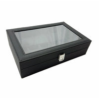 GOMINIMO 12 Slot Watch Box with Transparent Display Window (Black) GO-WO-101-FH