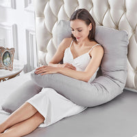 GOMINIMO Pregnancy/Maternity/Nursing Pillow with Pillowcase (Grey) GO-PP-100-BL