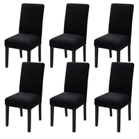 GOMINIMO 6pcs Dining Chair Slipcovers/ Protective Covers (Black) GO-DCS-102-RDT
