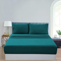 GOMINIMO 4 Pcs Bed Sheet Set 1000 Thread Count Ultra Soft Microfiber - Single (Teal) GO-BS-111-XS