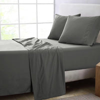 GOMINIMO 4 Pcs Bed Sheet Set 2000 Thread Count Ultra Soft Microfiber - Single (Grey) GO-BS-100-XS