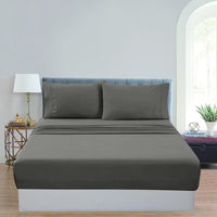 GOMINIMO 4 Pcs Bed Sheet Set 1000 Thread Count Ultra Soft Microfiber - King (Grey) GO-BS-118-XS