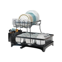 Gominimo 2 Tier Dish Drying Rack with Drain Board and Drip Tray Kitchen Counter