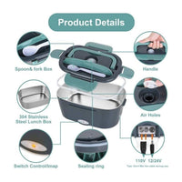 GOMINIMO 1.5L Electric Food Warmer Lunch Box with Insulated Carrying Bag GO-HLB-101-HP