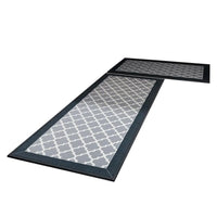 GOMINIMO 2 PCS Washable Non Slip Absorbent Kitchen Floor Mat (44x80+44x150cm, Black Lucky Clover) GO-KRM-103-QC